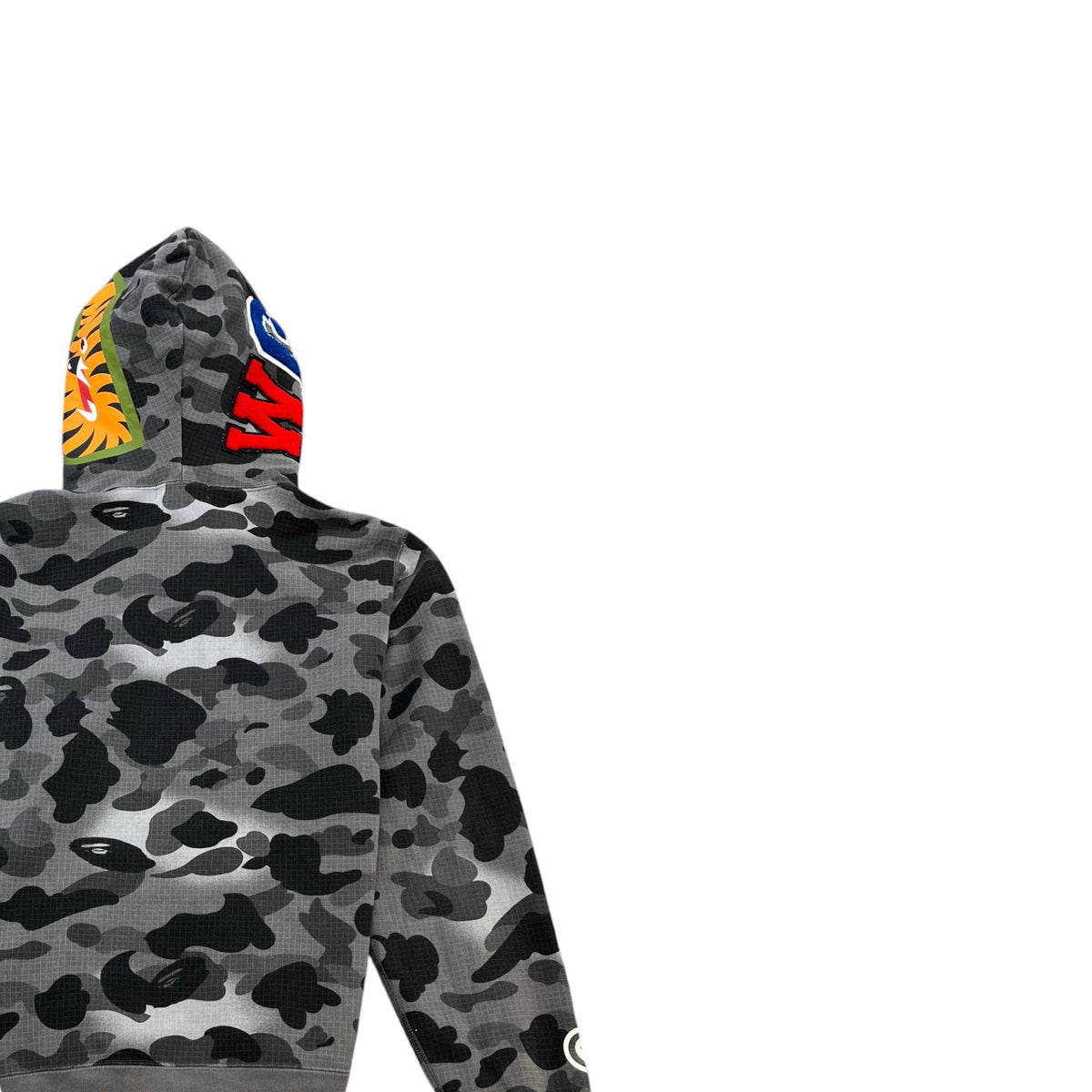 Men's Shark Hoodie Grey Size M - Photo 4
