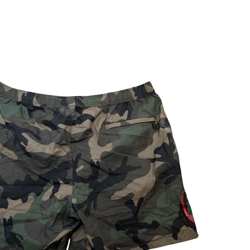 Men's Camo Logo Print Swim Shorts Green Size W34 / IT 50