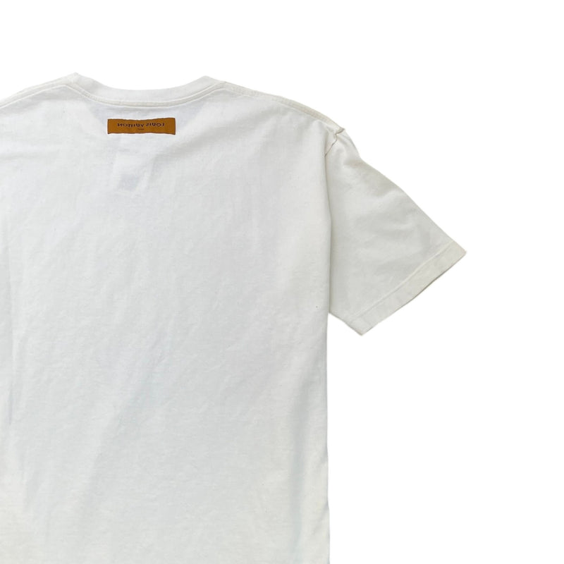 Men's Flower Tapestry Print T-Shirt White Size XXL