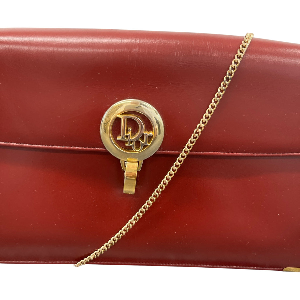 Women's CD Logo Flip Lock Clasp Clutch Red - Photo 11