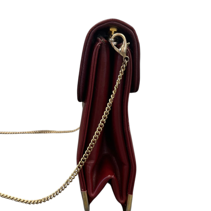 Women's CD Logo Flip Lock Clasp Clutch Red