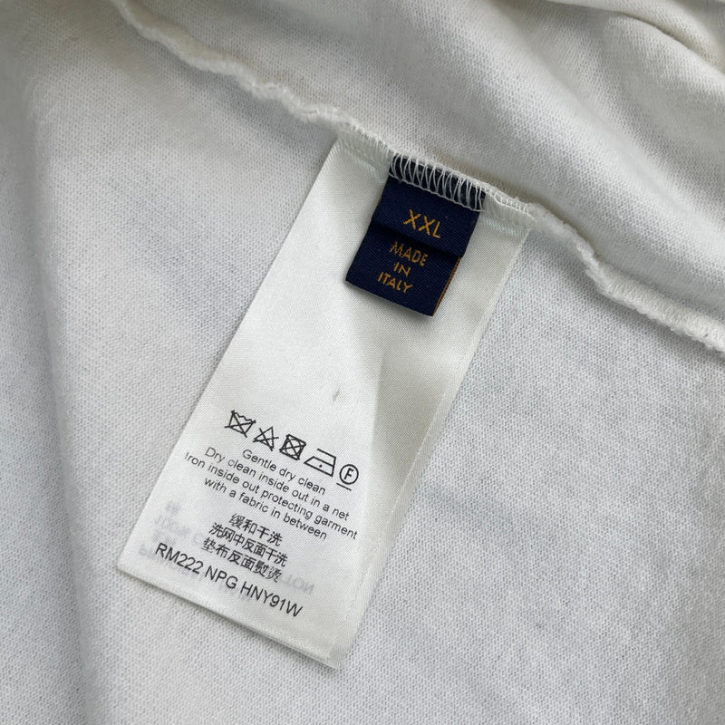 Men's Flower Tapestry Print T-Shirt White Size XXL