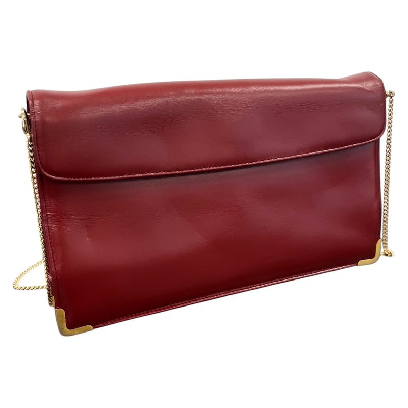 Women's CD Logo Flip Lock Clasp Clutch Red