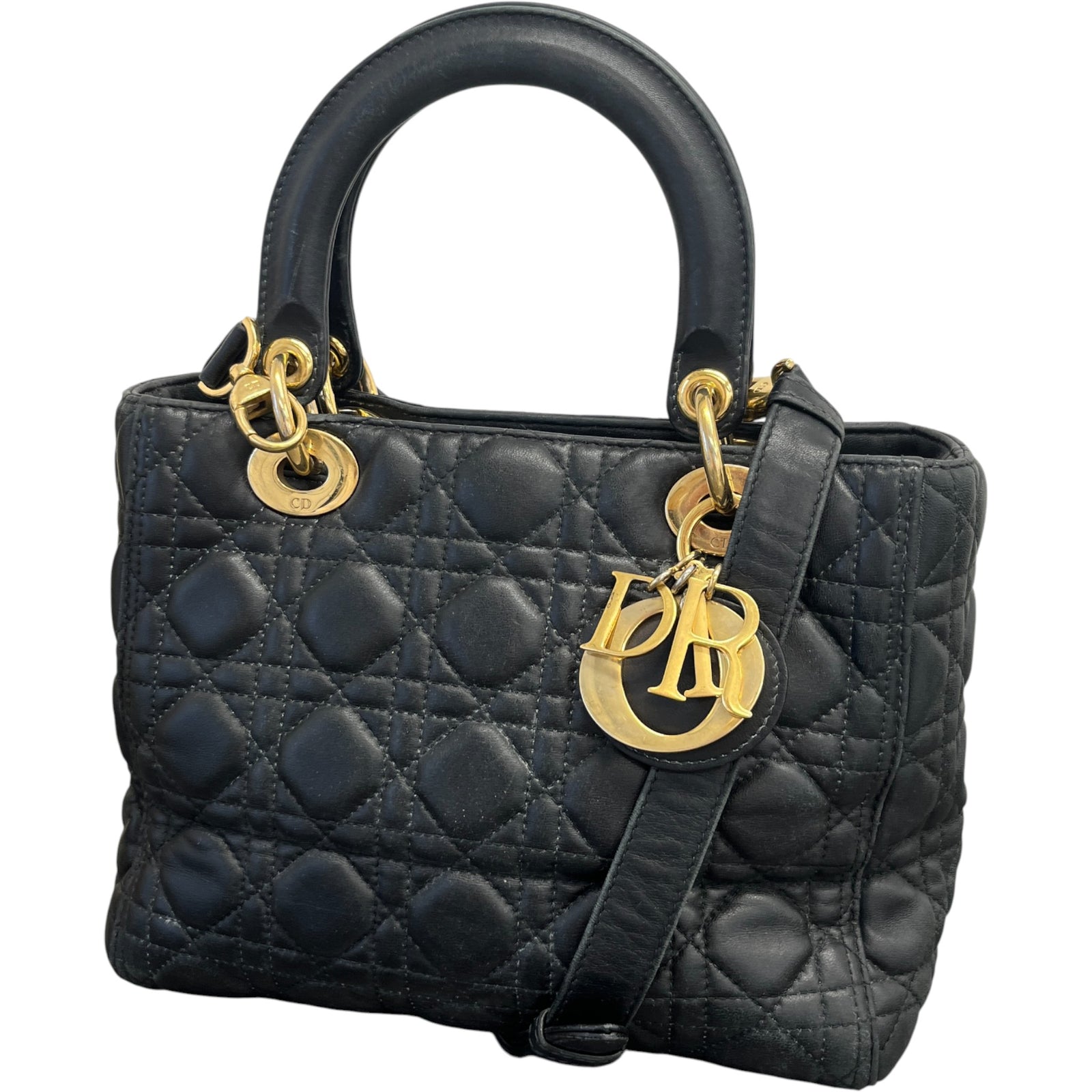 Women's Lady Dior Medium Bag Black - Photo 4