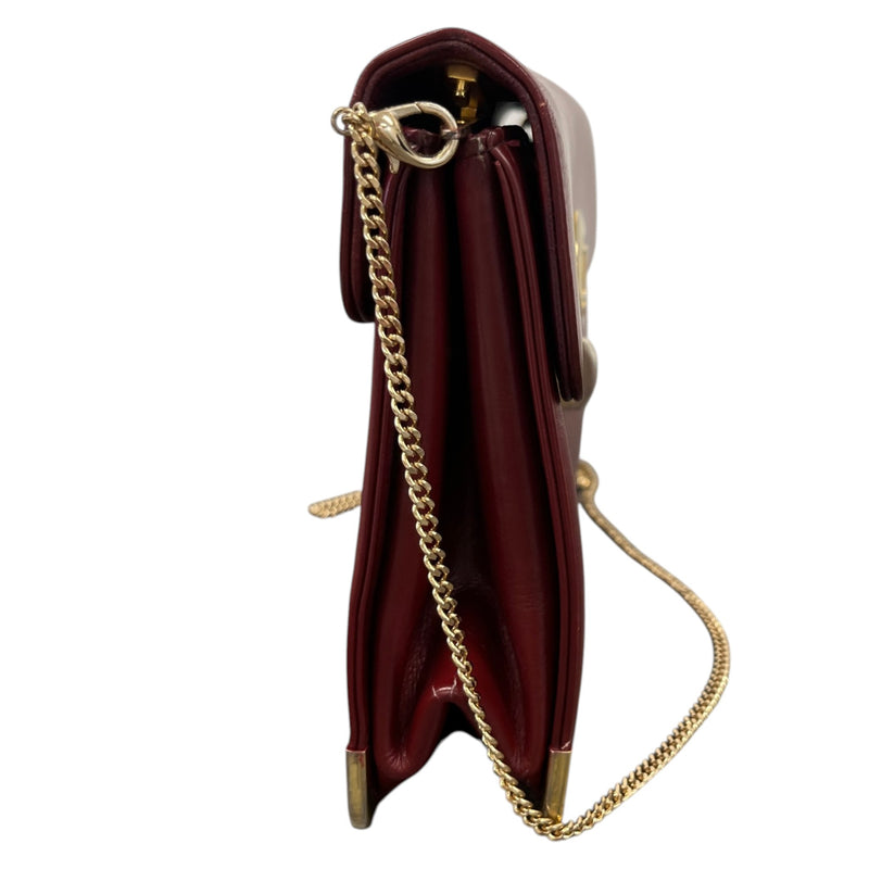 Women's CD Logo Flip Lock Clasp Clutch Red