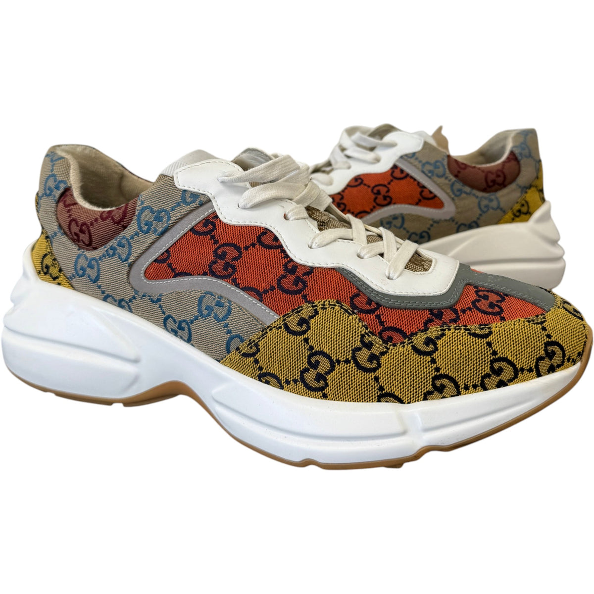 Men's GG Rhyton Low Trainers Multi-Coloured Size UK 10 / EU 44 - Photo 3