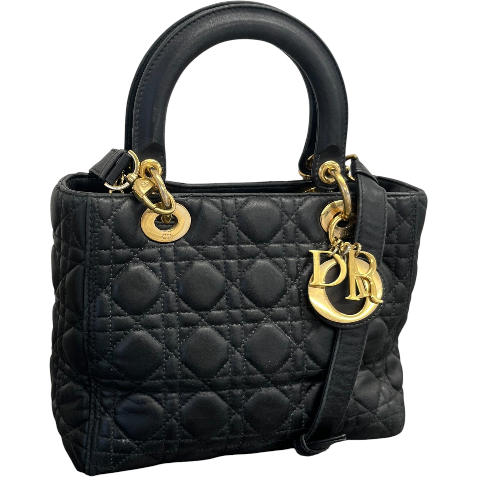 Women's Lady Dior Medium Bag Black - Photo 5