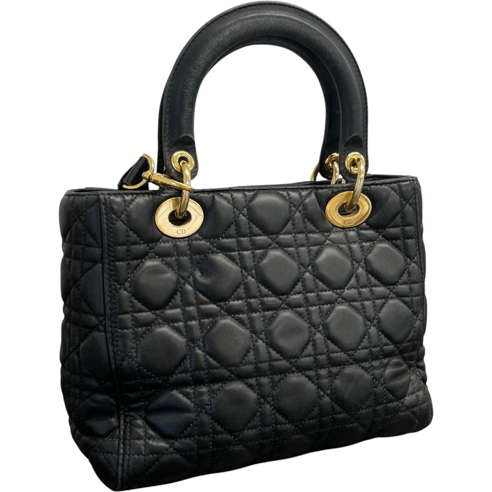 Women's Lady Dior Medium Bag Black - Photo 8
