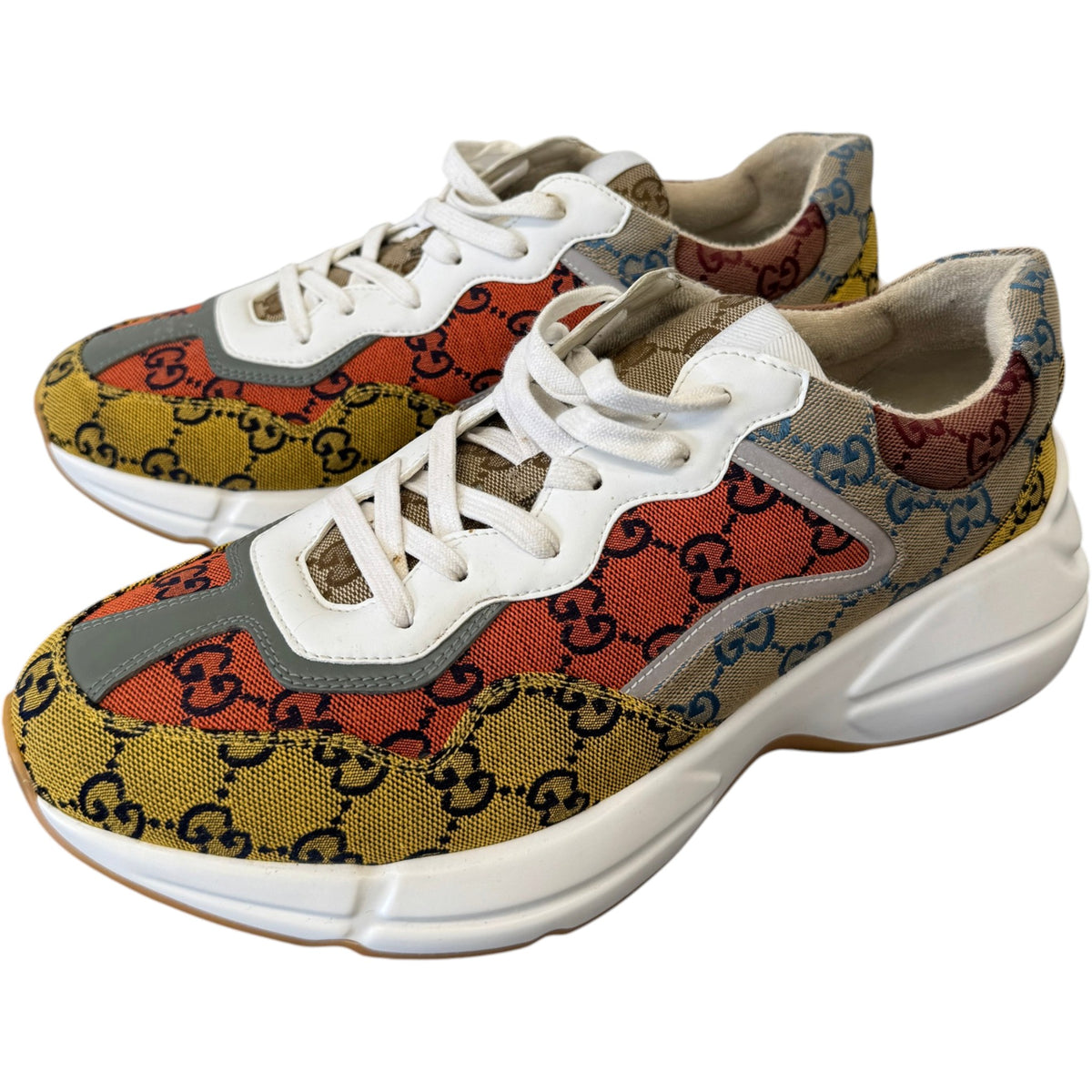 Men's GG Rhyton Low Trainers Multi-Coloured Size UK 10 / EU 44 - Photo 7
