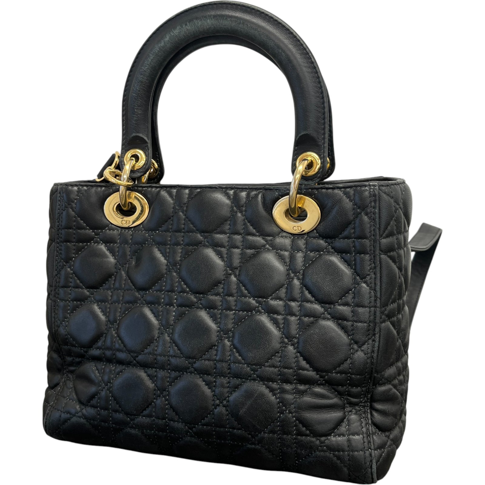 Women's Lady Dior Medium Bag Black - Photo 9