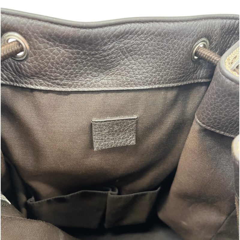 Women's Drawstring Monogram GG Canvas Backpack Brown