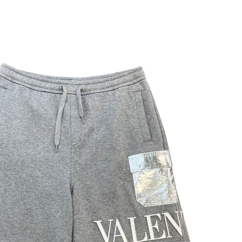 Men's Embroidered Logo Metallic Pocket Shorts Grey Size L / W34