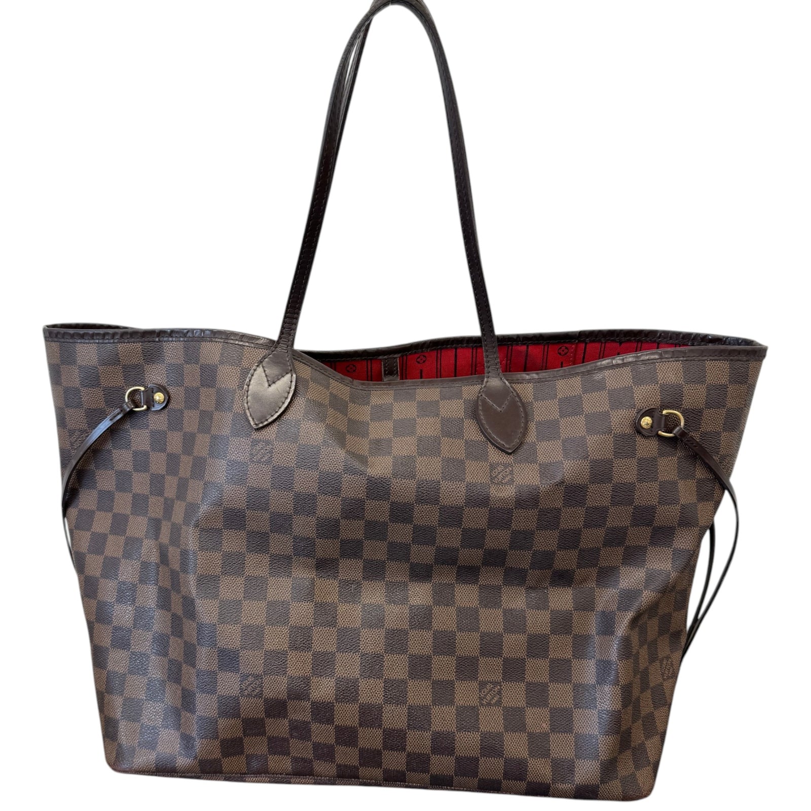 Women's Damier Ebene Neverfull Gm Tote Handbag Brown - Photo 3