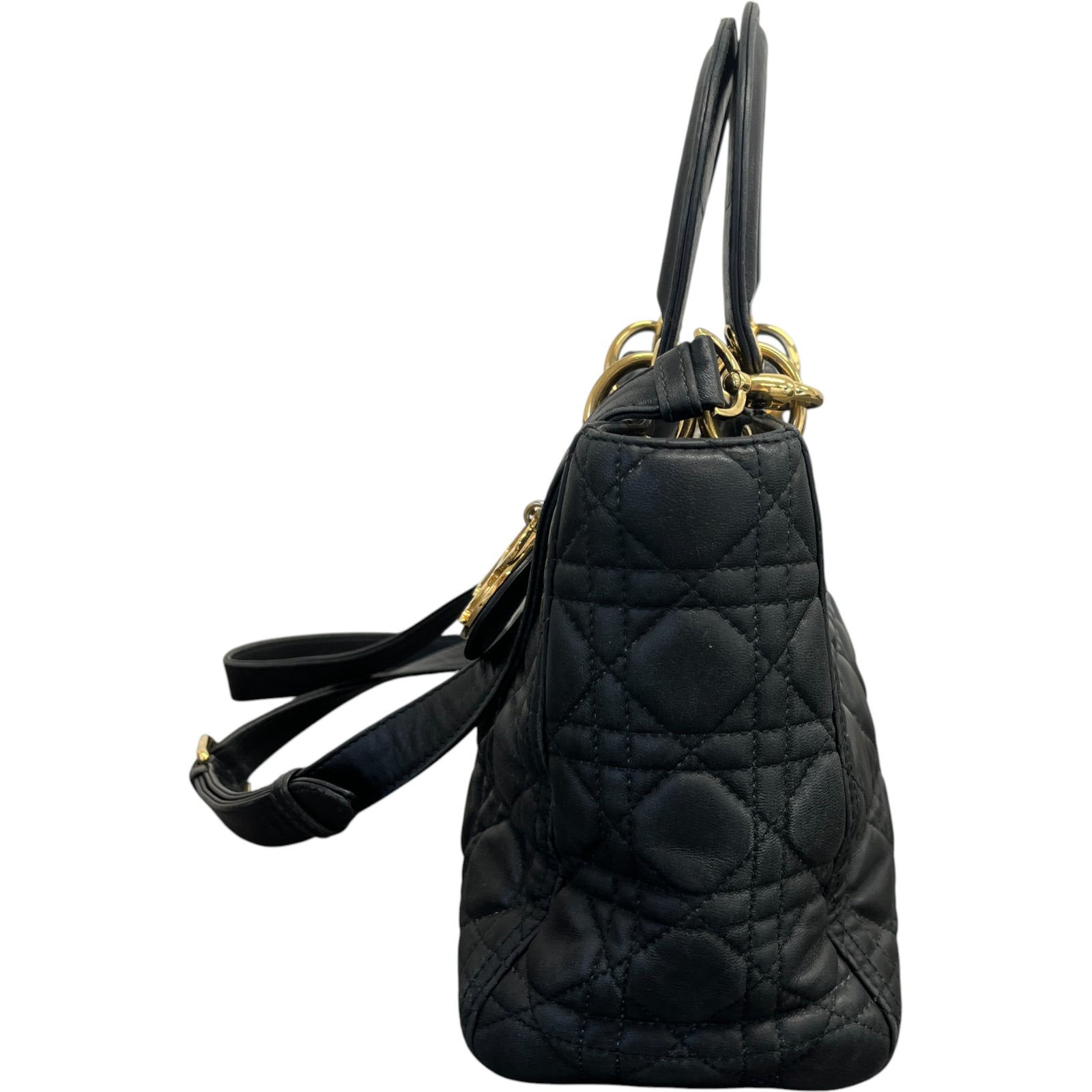 Women's Lady Dior Medium Bag Black - Photo 7