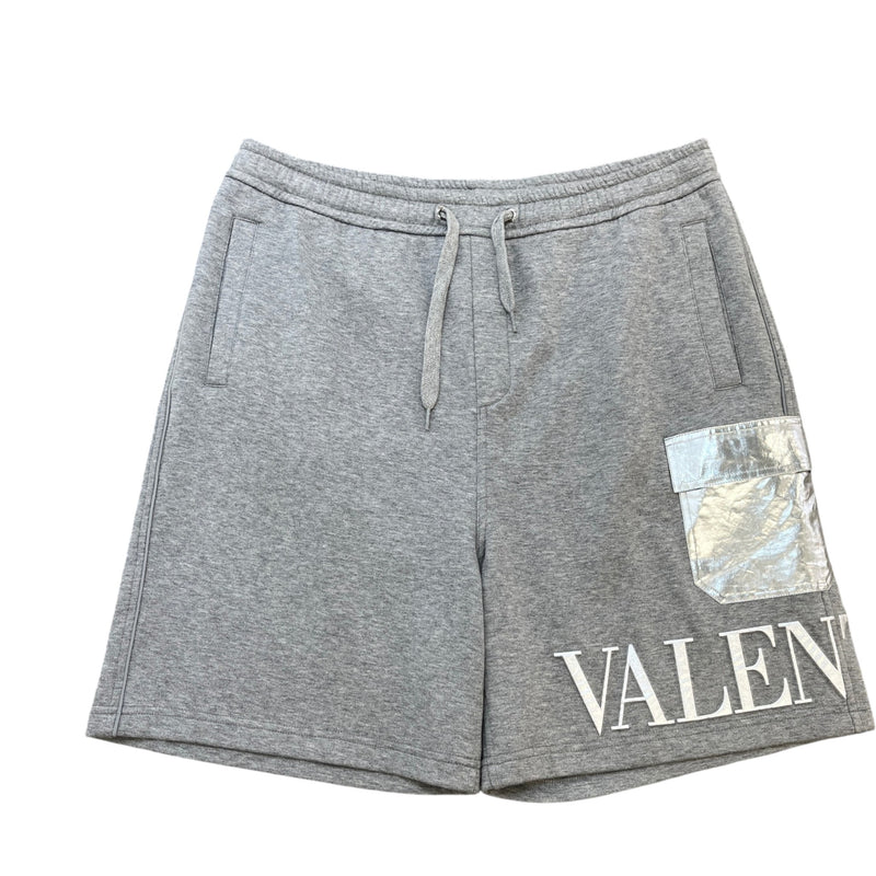 Men's Embroidered Logo Metallic Pocket Shorts Grey Size L / W34
