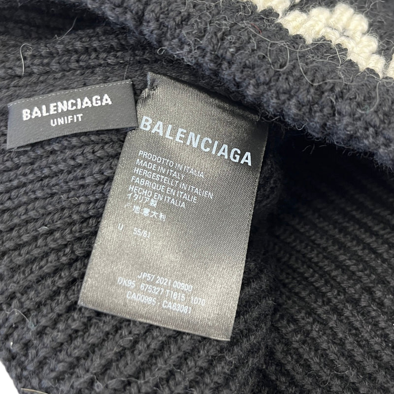 Embroidered Logo Beanie Hat Black