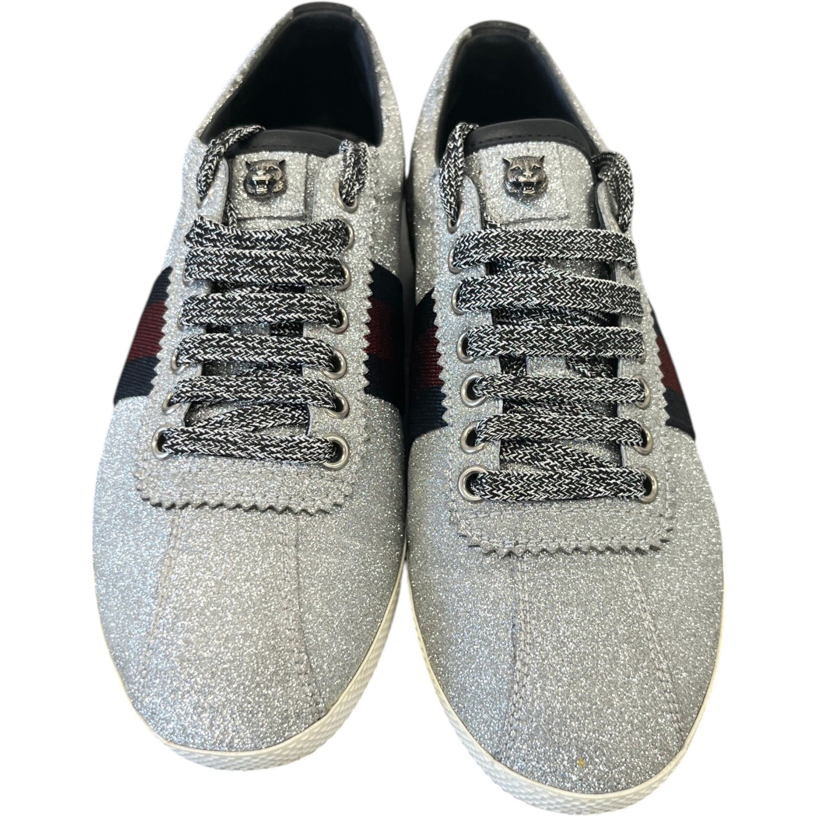 Women's Glitter Web Low Trainers Silver Size UK 3.5 / EU 36.5 - Photo 6