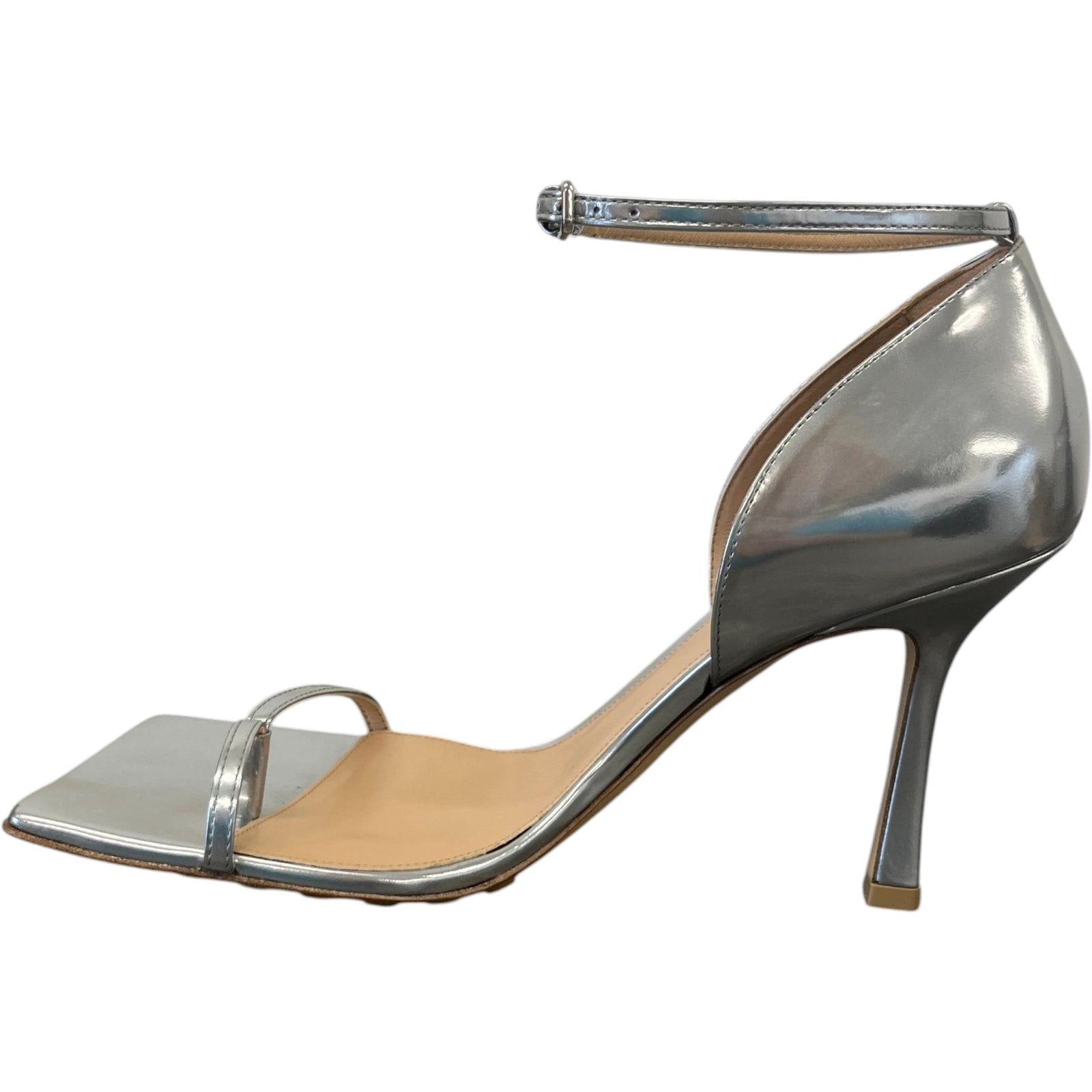 Women's Metallic Square Toe Heels Silver Size UK 6 / EU 39 - Photo 2