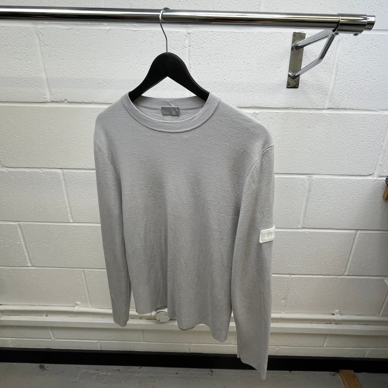Men's Applique Sleeve Logo Jumper Grey Size L - Photo 9