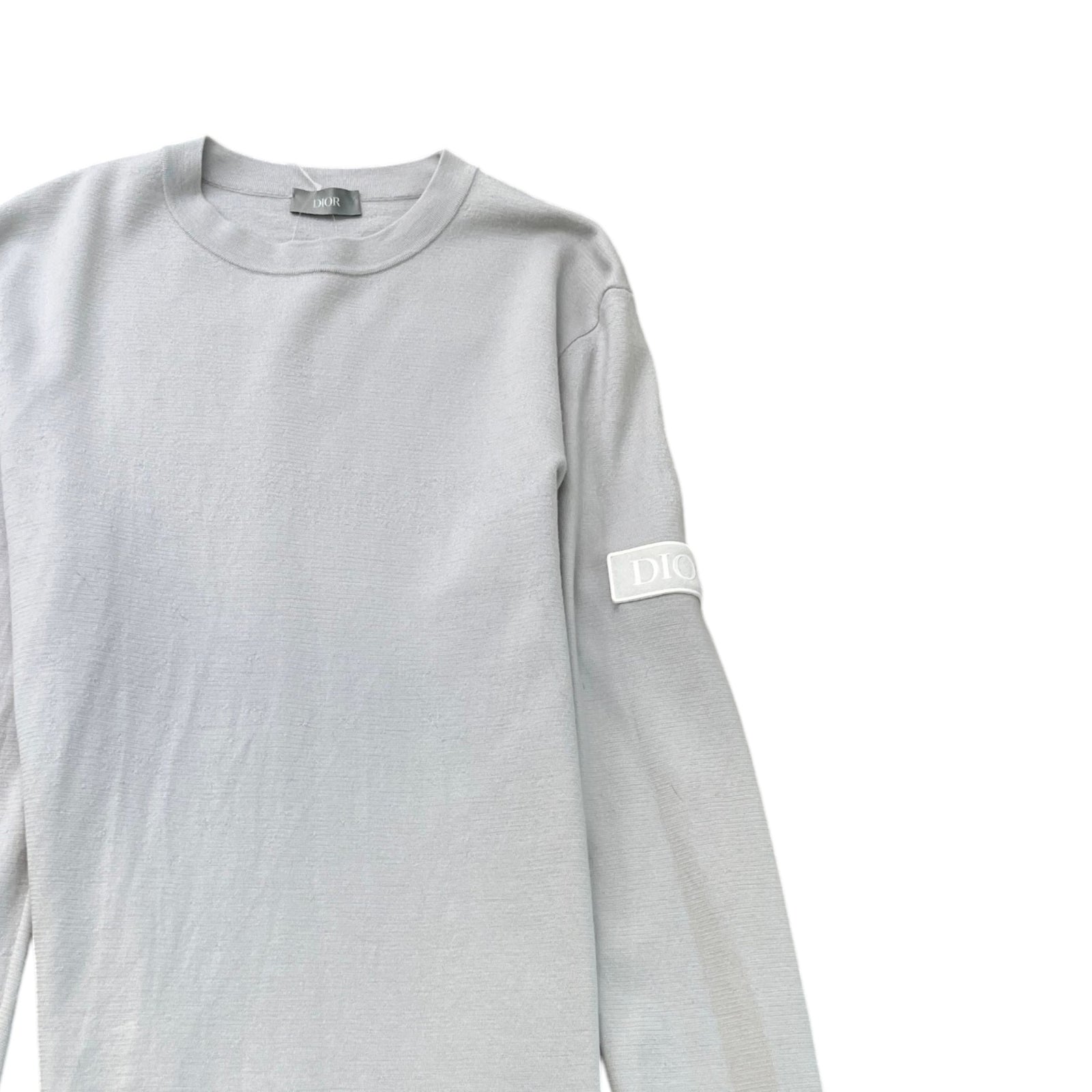 Men's Applique Sleeve Logo Jumper Grey Size L - Photo 3
