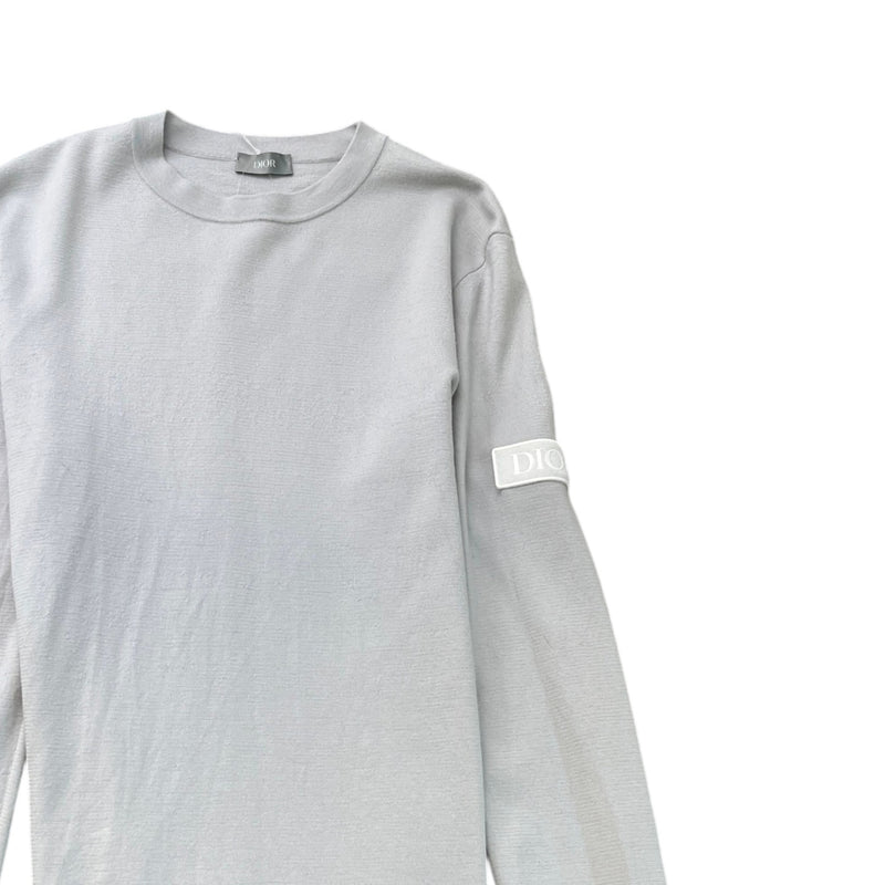 Men's Applique Sleeve Logo Jumper Grey Size L
