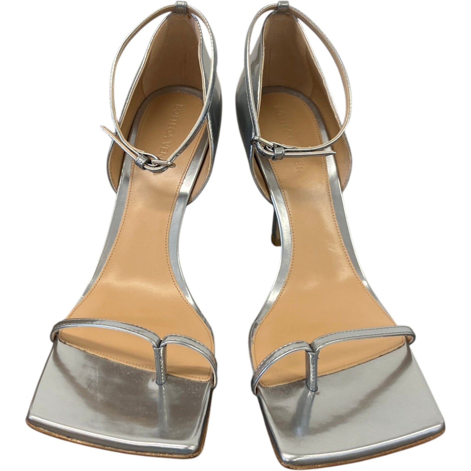 Women's Metallic Square Toe Heels Silver Size UK 6 / EU 39 - Photo 6