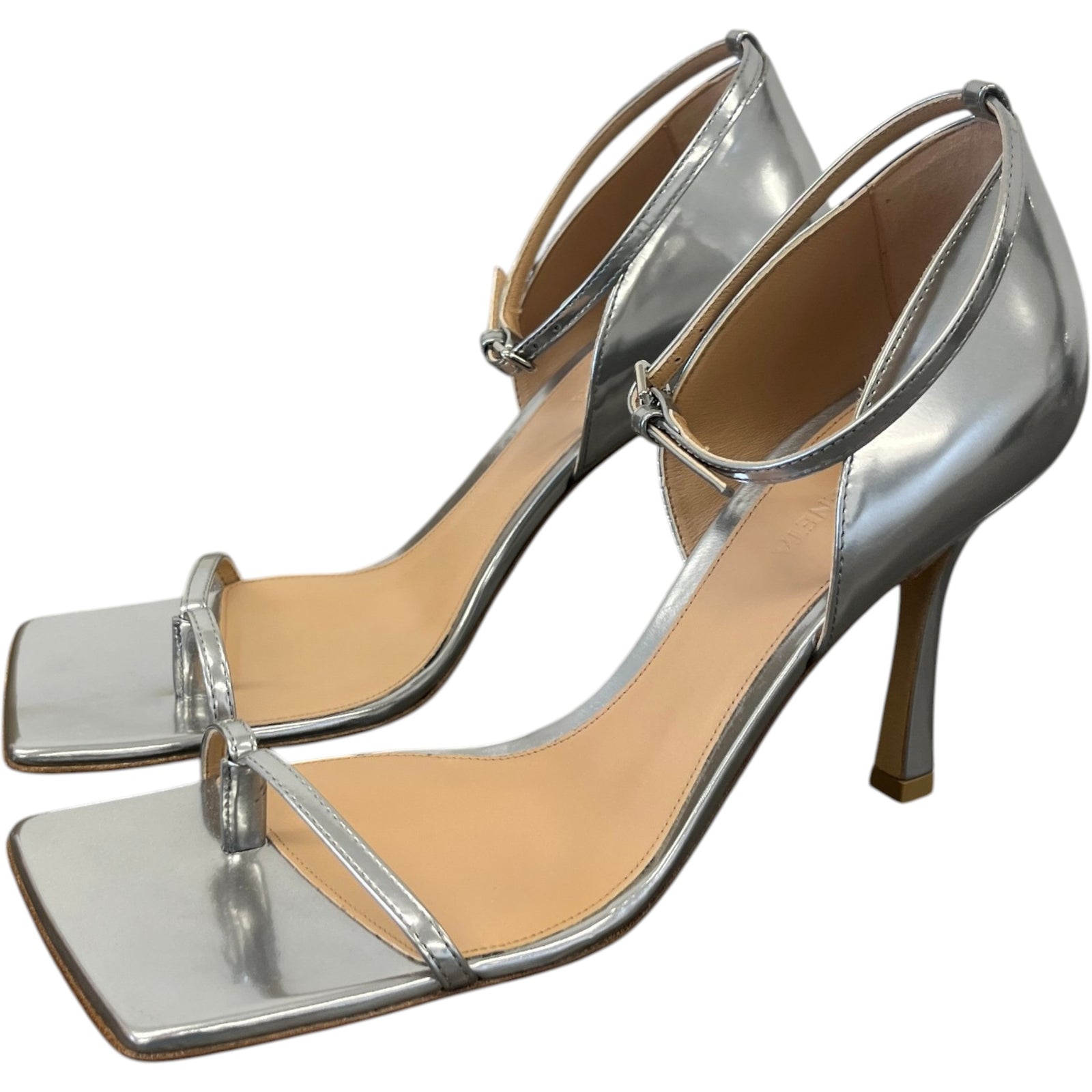 Women's Metallic Square Toe Heels Silver Size UK 6 / EU 39 - Photo 9