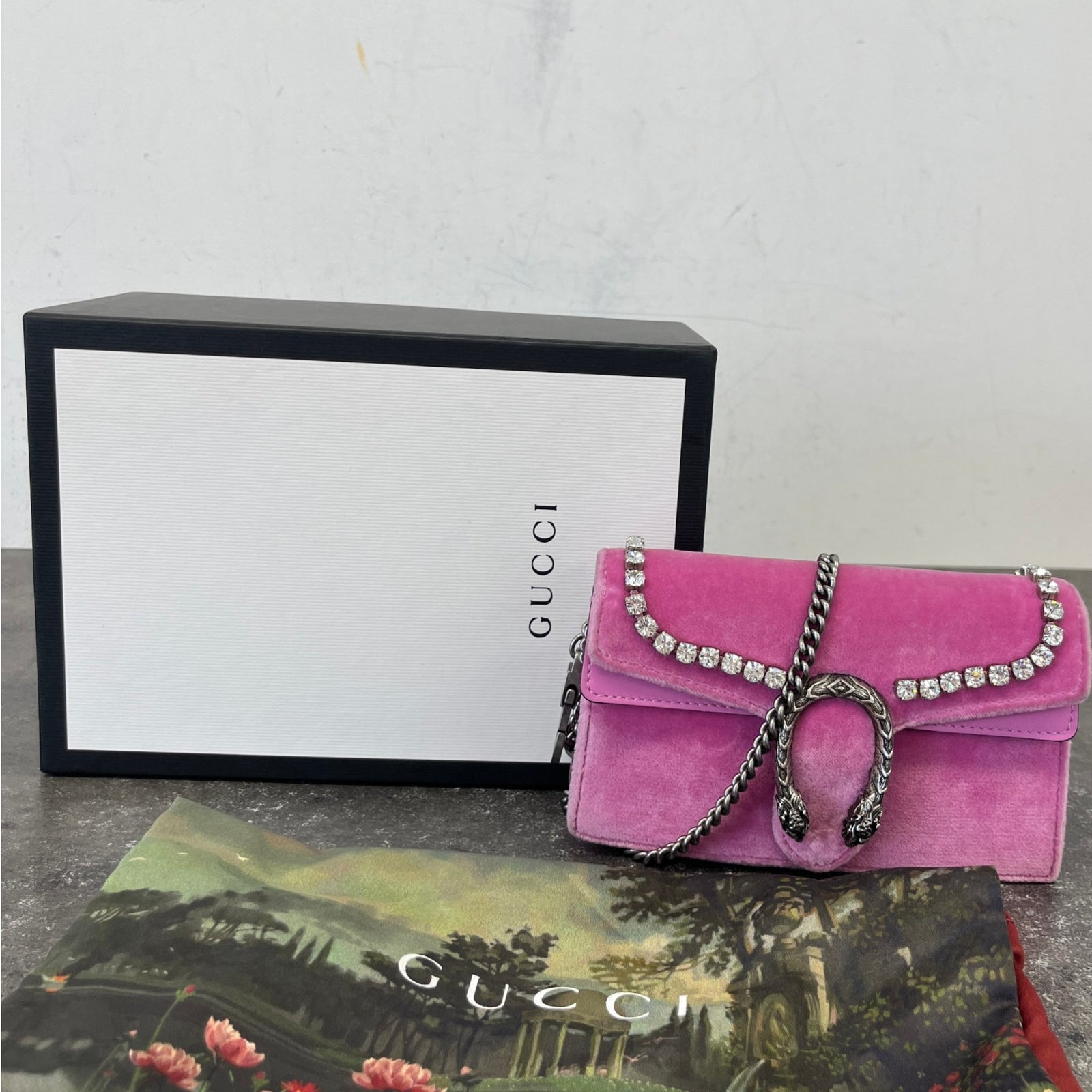 Women's Crystal Lined Dionysus Super Mini Bag Pink - Photo 14