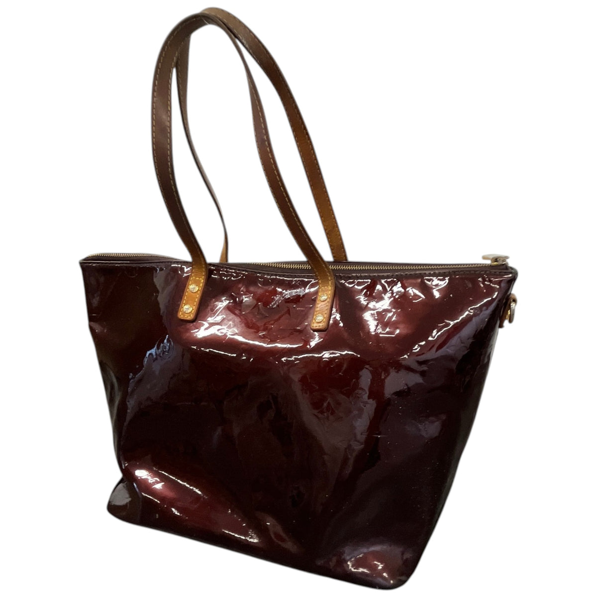 Women's Vernis Leather Bellevue GM Handbag Purple - Photo 8