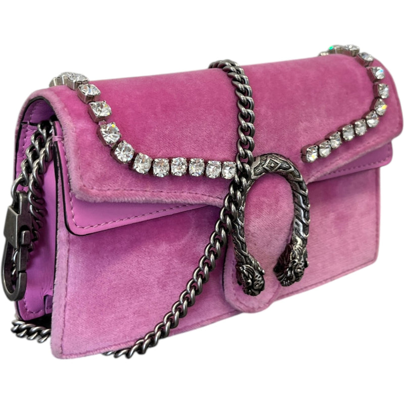 Women's Crystal Lined Dionysus Super Mini Bag Pink