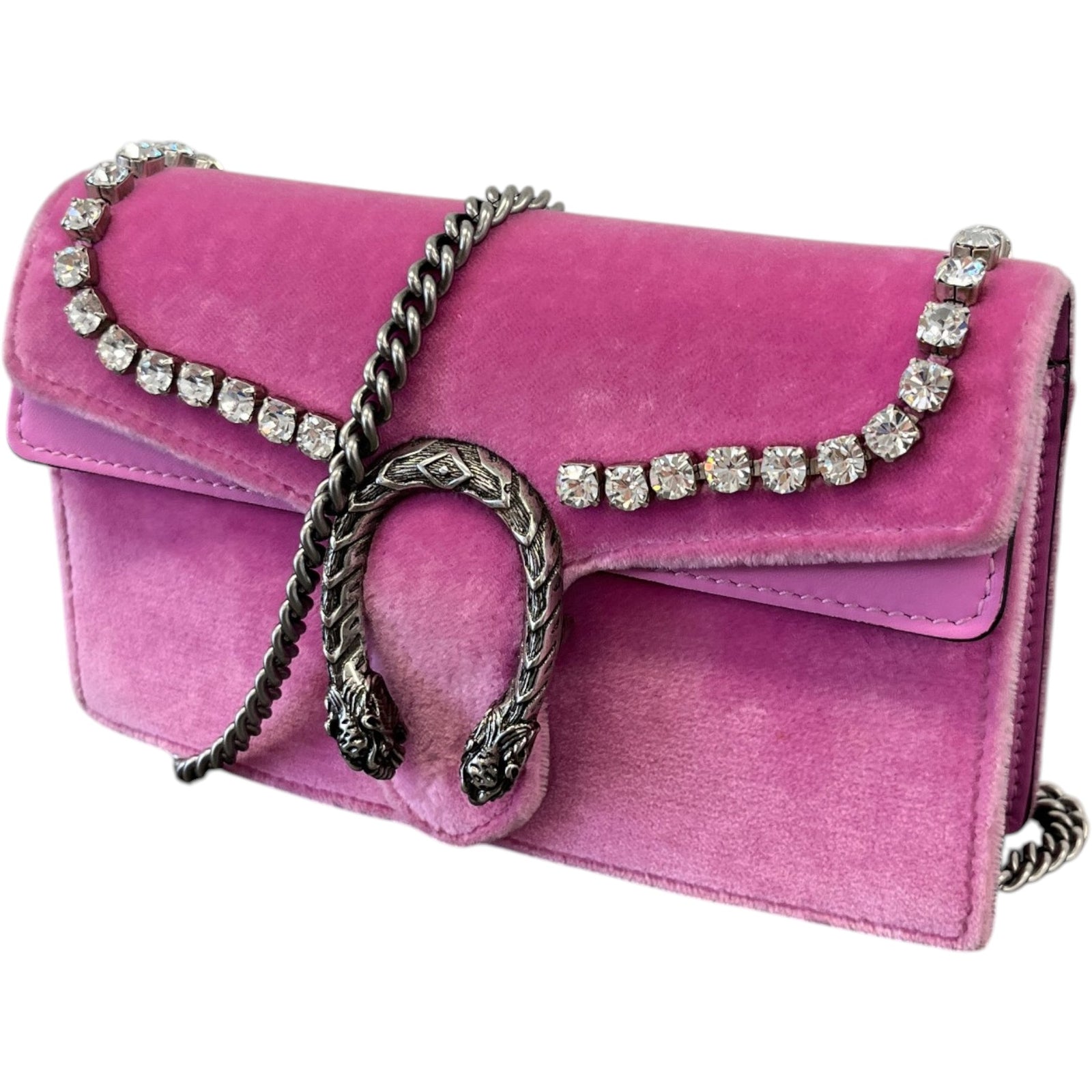Women's Crystal Lined Dionysus Super Mini Bag Pink - Photo 5
