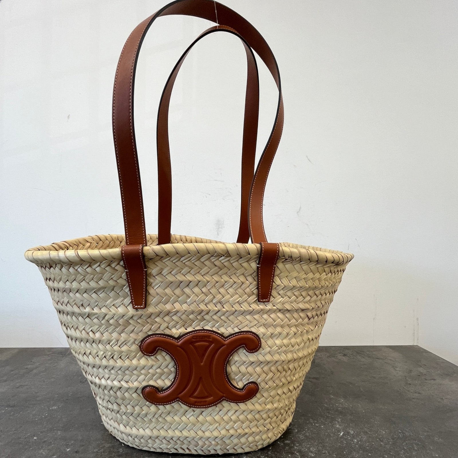 Women's Large Classic Panier Basket Bag Beige - Photo 13