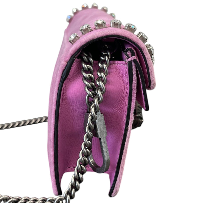 Women's Crystal Lined Dionysus Super Mini Bag Pink