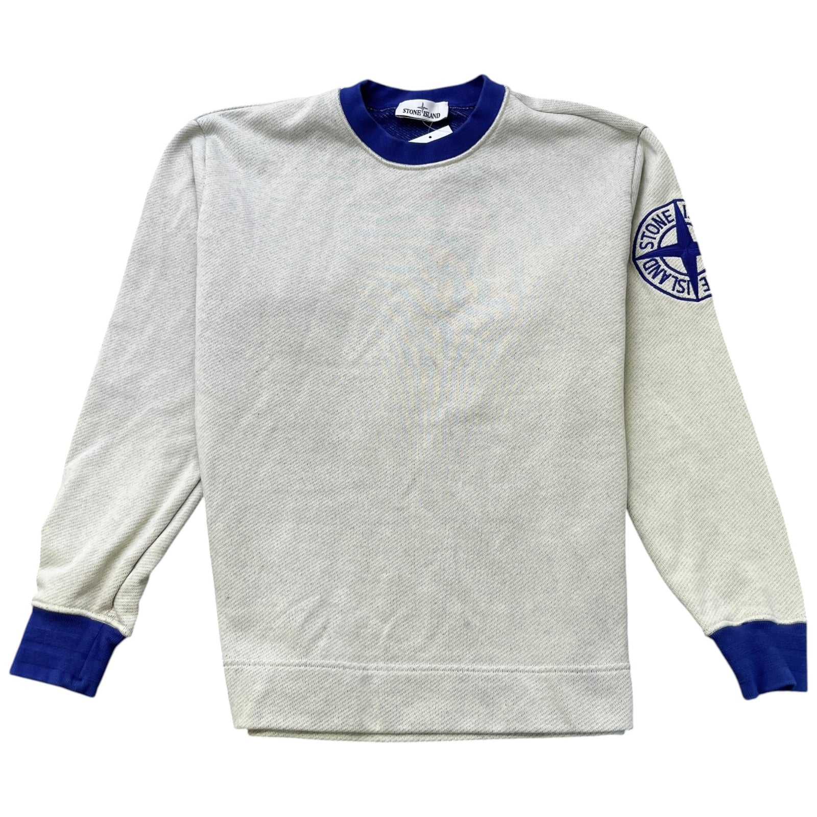 Men's Embroidered Logo Sweatshirt Cream Size M - Photo 1