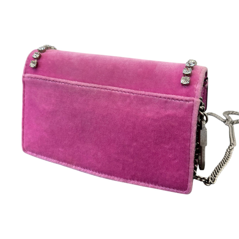 Women's Crystal Lined Dionysus Super Mini Bag Pink