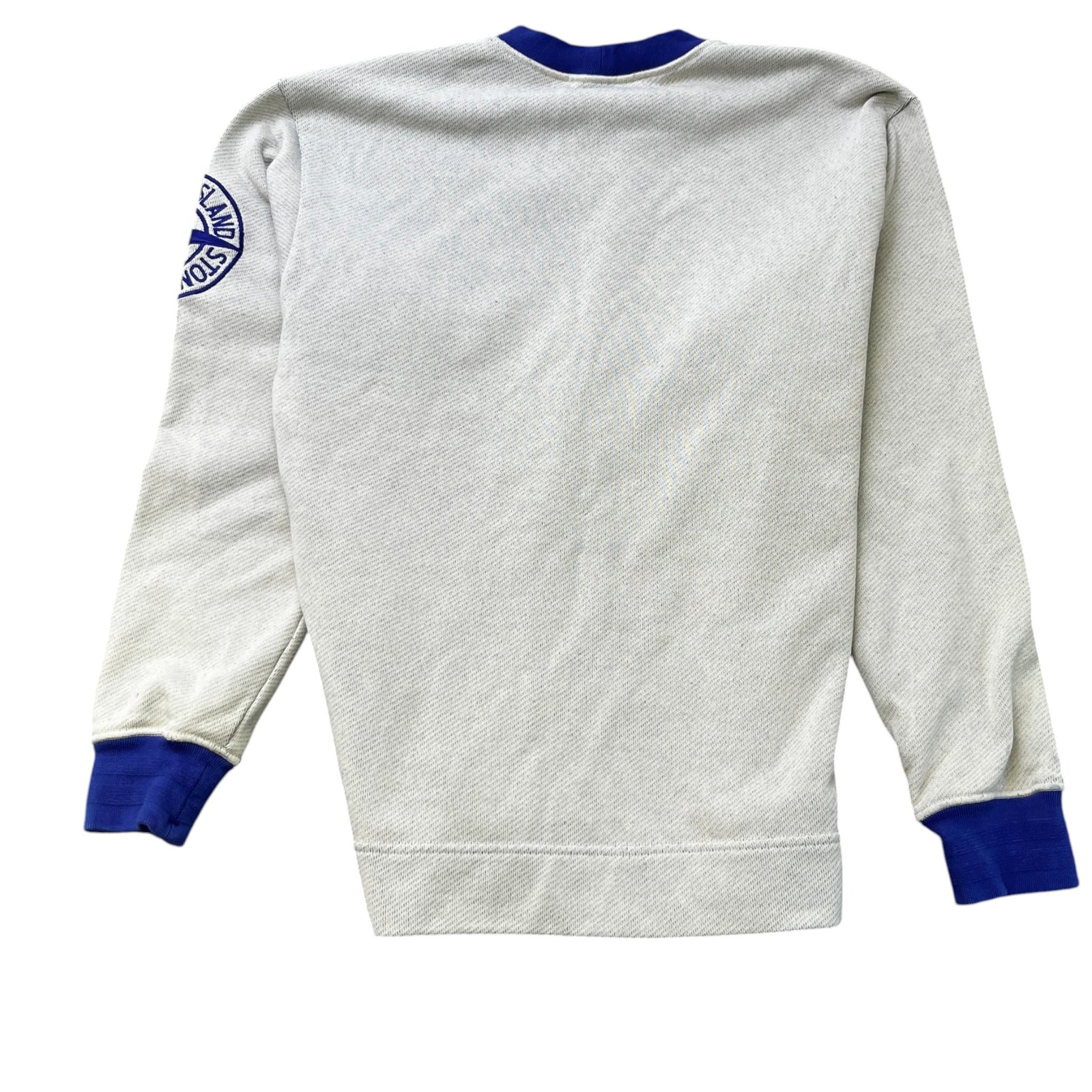 Men's Embroidered Logo Sweatshirt Cream Size M - Photo 2