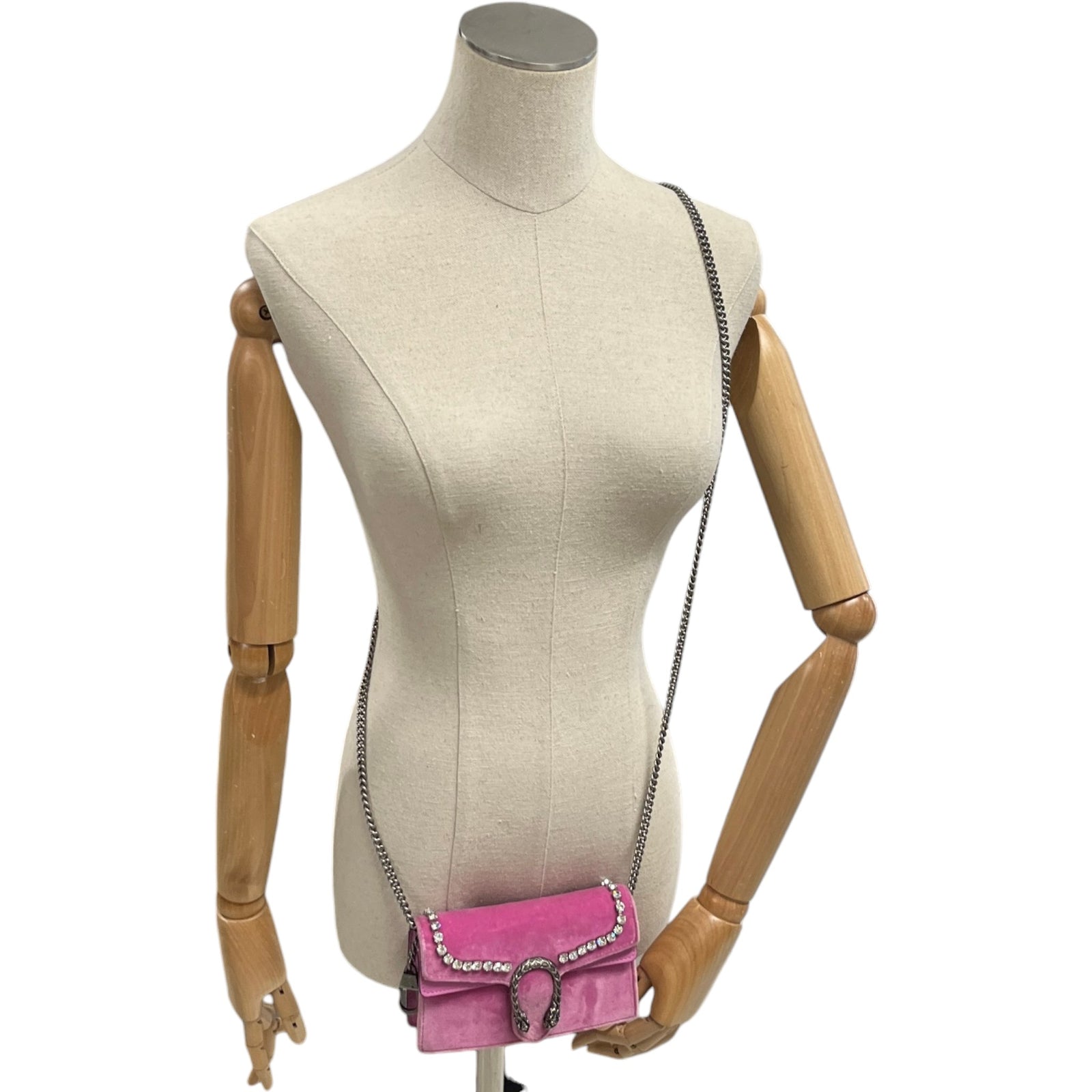 Women's Crystal Lined Dionysus Super Mini Bag Pink - Photo 2
