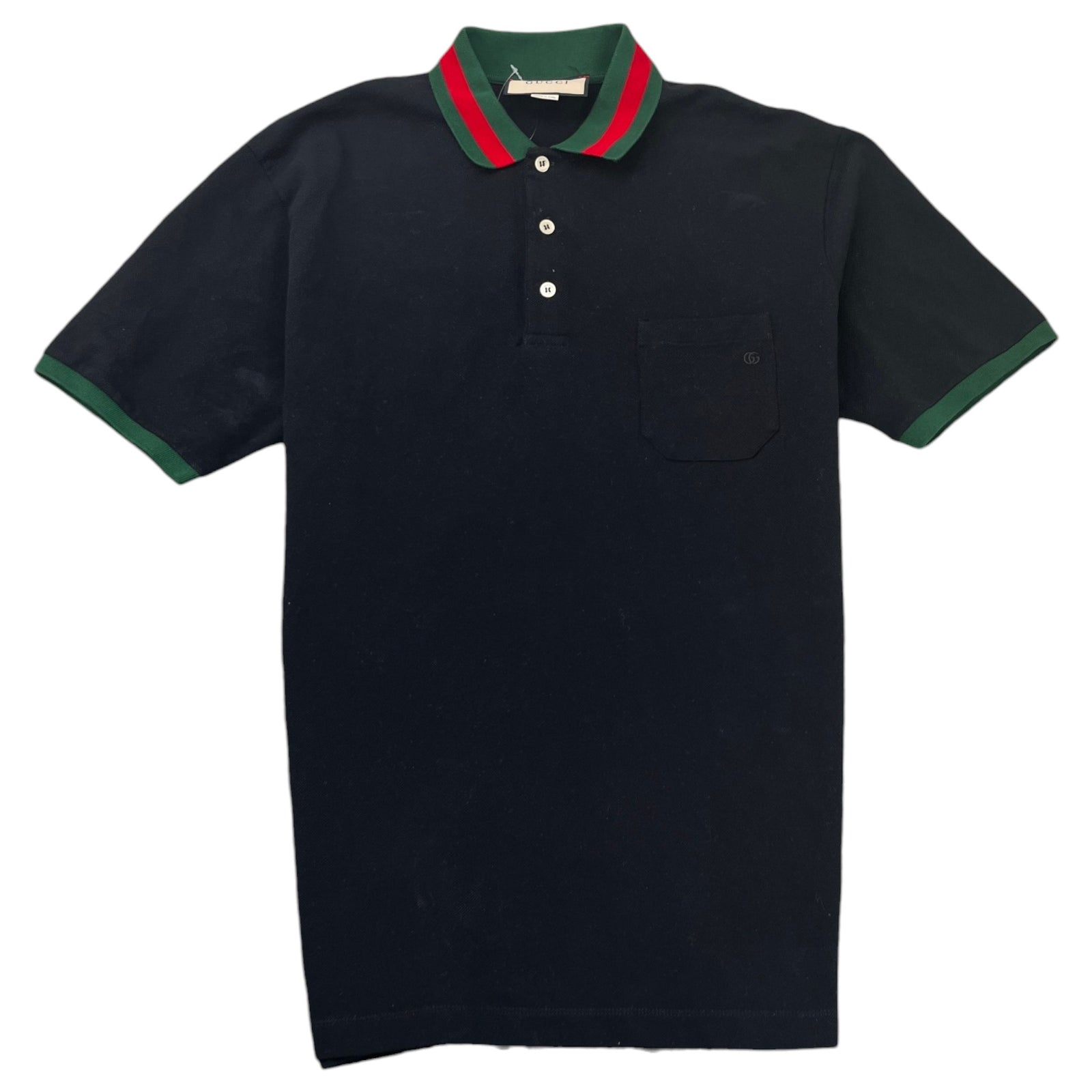 Men's Web Collar Polo Shirt Black Size XL - Photo 1