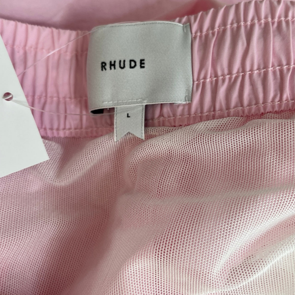 Men's Embroidered Logo Swim Shorts Pink Size L / W34 - Photo 6