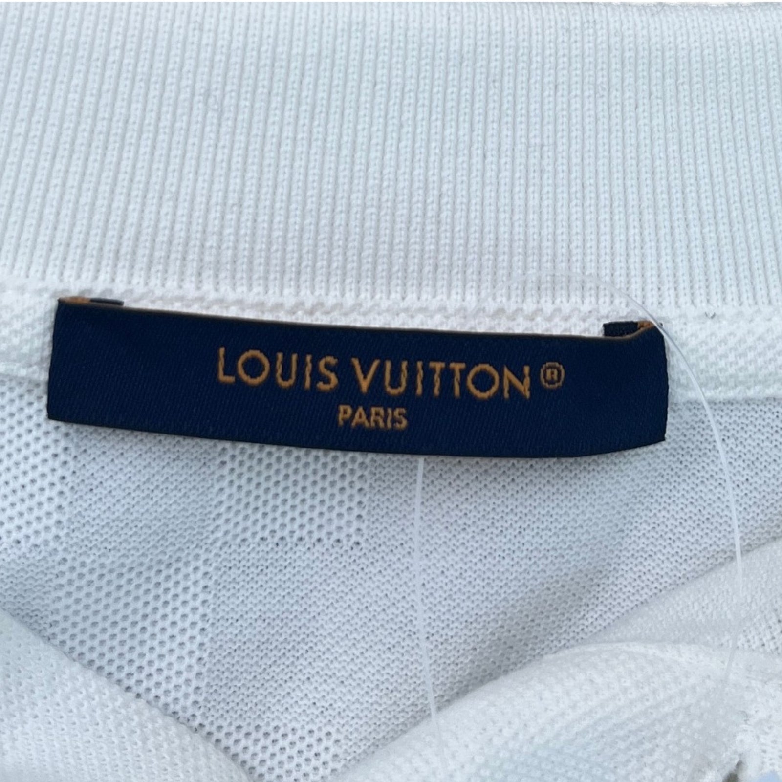 Men's Damier Polo Shirt White Size XL - Photo 6