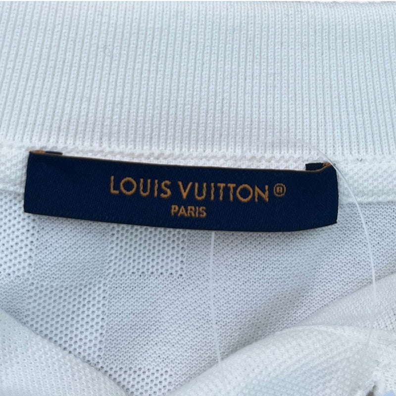 Men's Damier Polo Shirt White Size XL