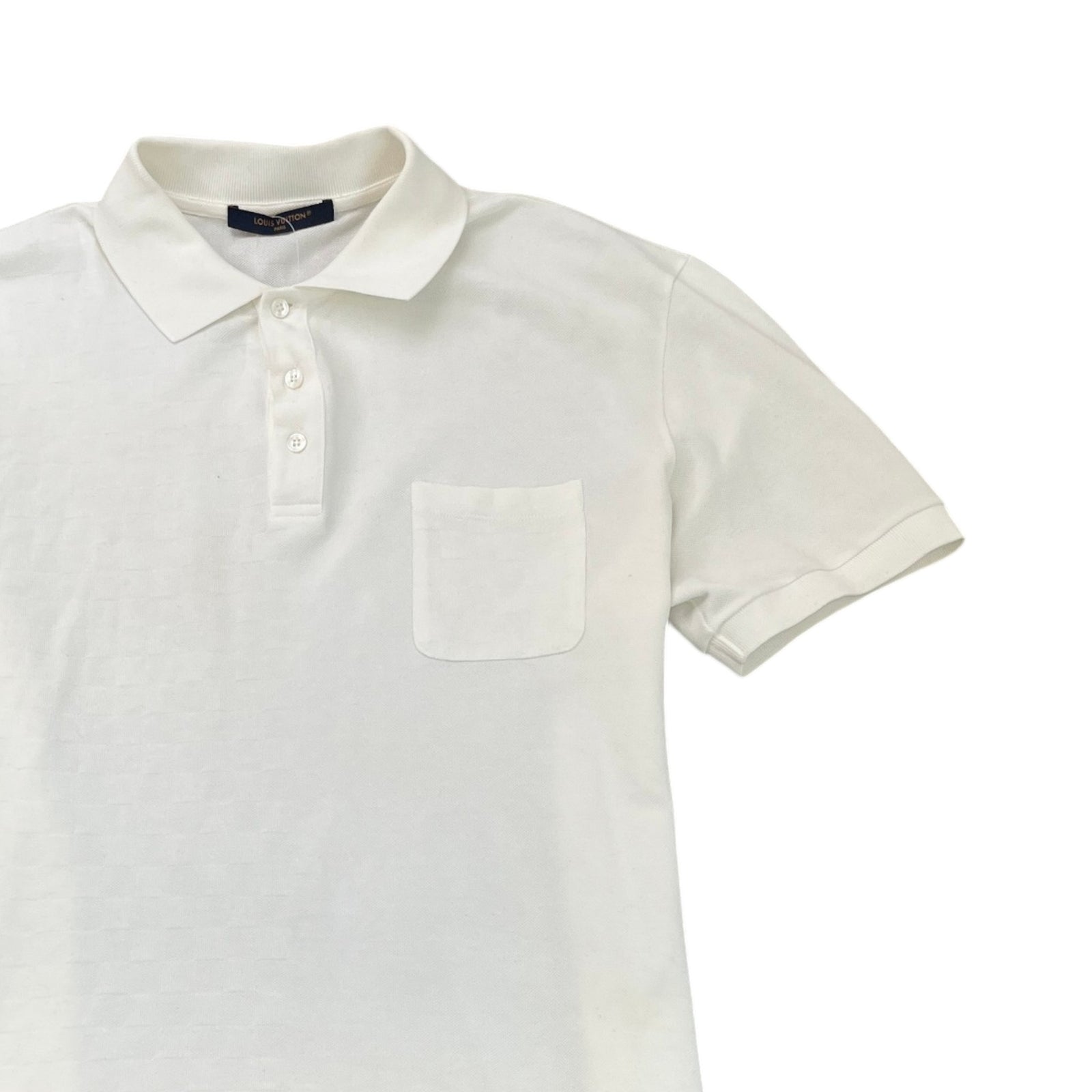 Men's Damier Polo Shirt White Size XL - Photo 3