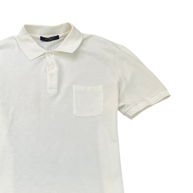 Men's Damier Polo Shirt White Size XL