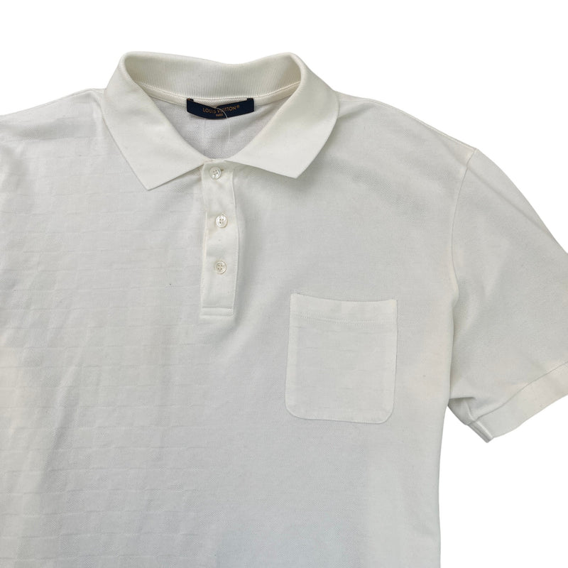 Men's Damier Polo Shirt White Size XL