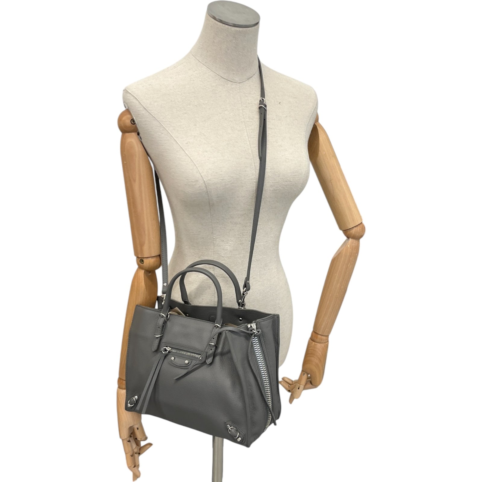 Women's Motocross Papier A4 Handbag Grey - Photo 2