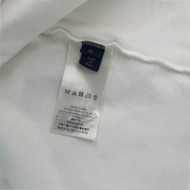 Men's Damier Polo Shirt White Size XL