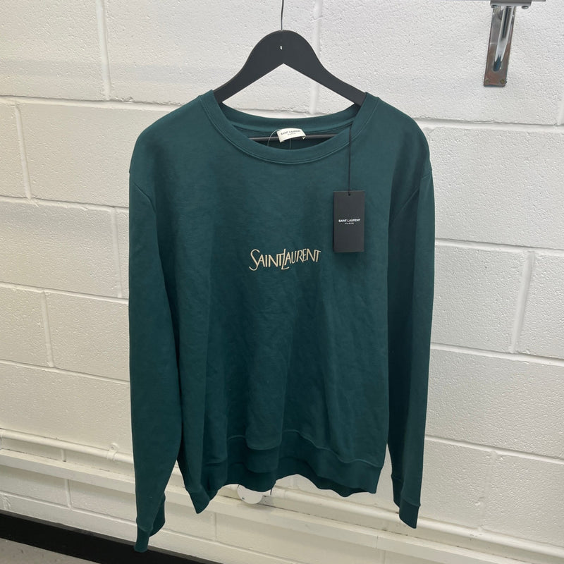 Men's Logo Print Sweatshirt Green Size XXL