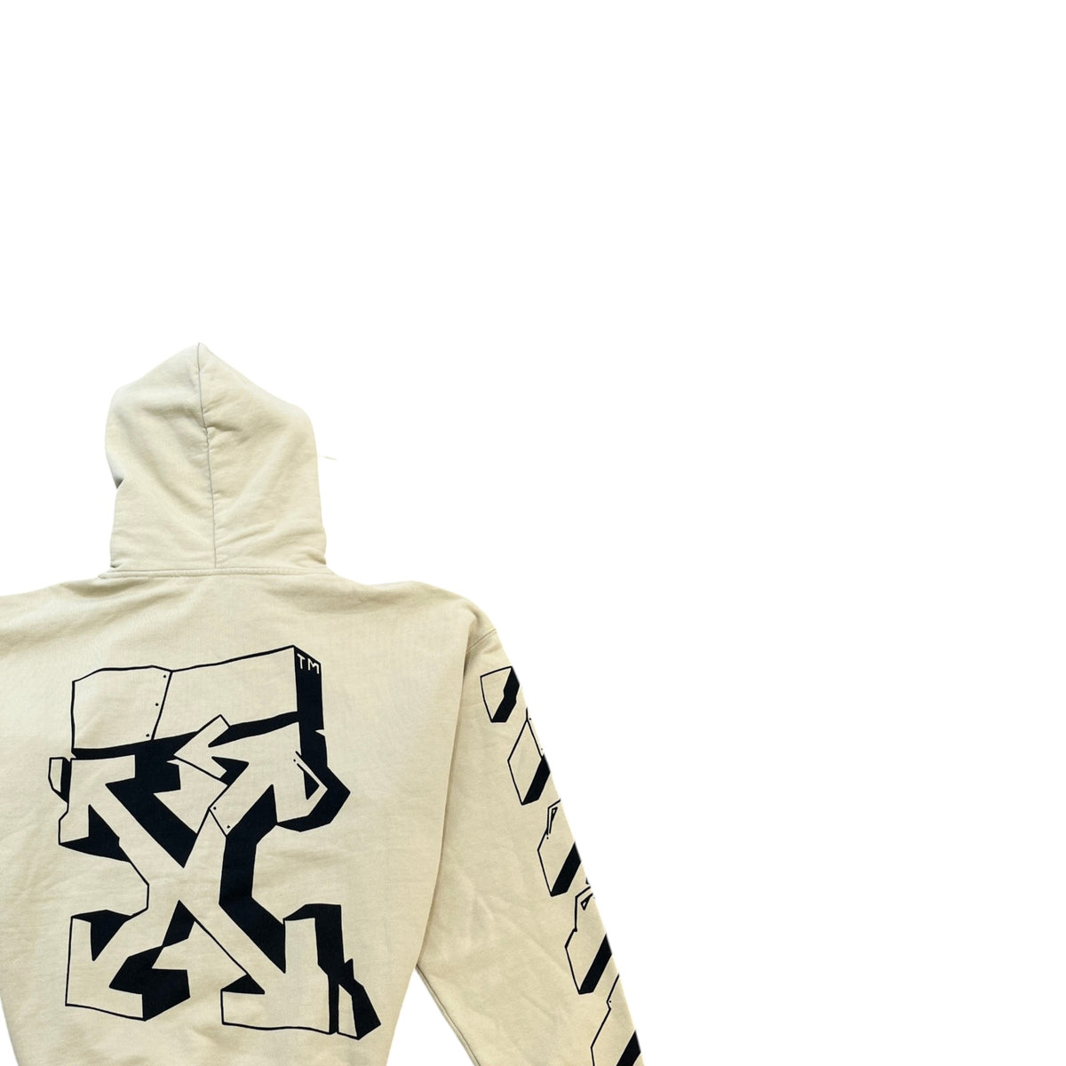Men's Graffiti Outline Hoodie Beige Size XS - Photo 4