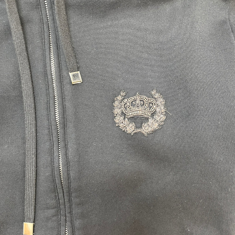Men's Crown Embellished Hoodie Black Size IT 44 / UK XS