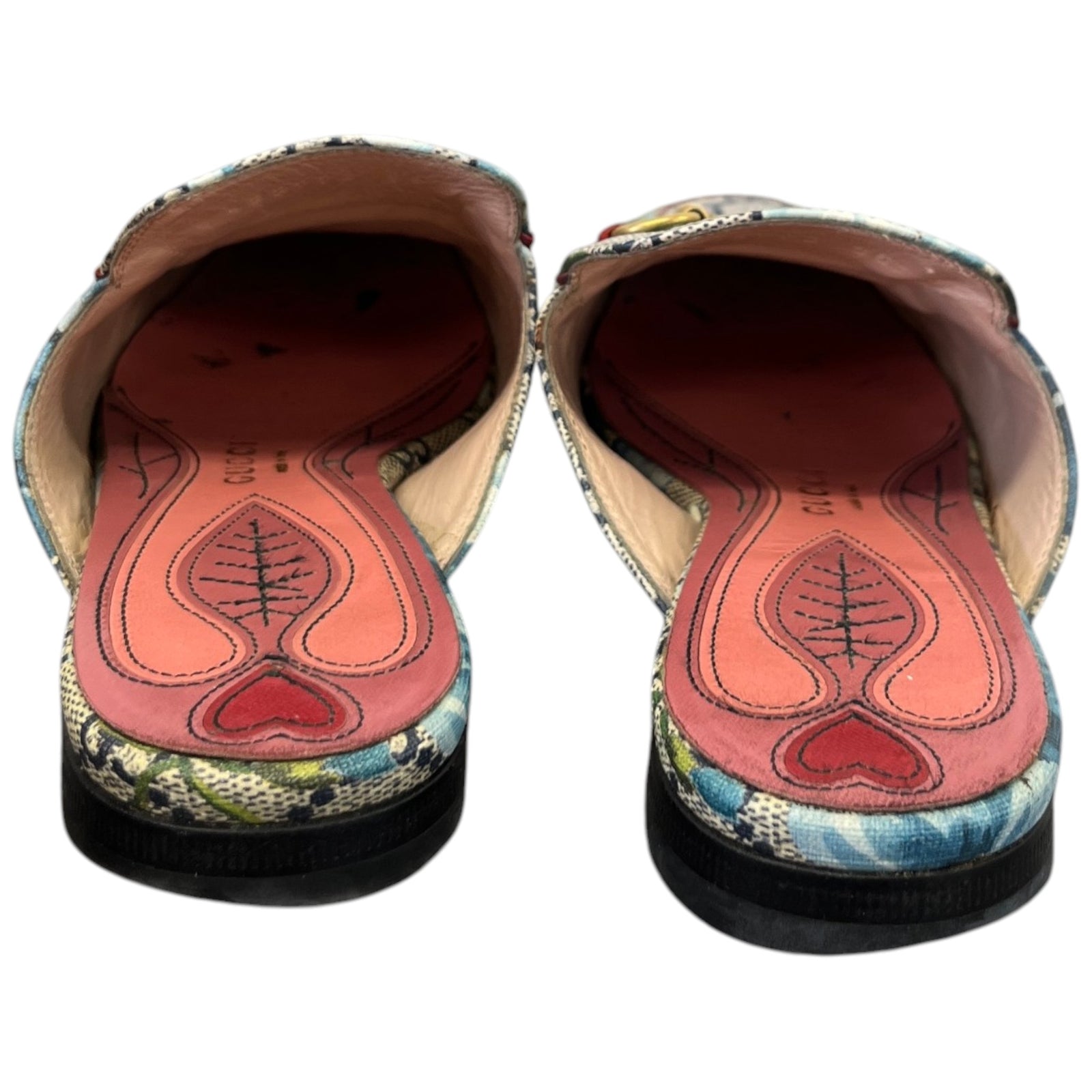 Women's Gg Blooms Princetown Mules Blue Size EU 35 / UK 2 - Photo 7